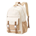 Photo studio vue de trois quarts du sac à dos ordinateur portable femme Lévia PRO coloris ivoire urbain sur fond blanc.