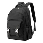 Photo studio du sac à dos ordinateur portable femme Lévia pro en coloris noir exécutif, vue de trois quarts sur fond blanc.