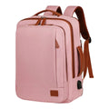 Sac à dos ordinateur professionnel premium rose, sac à dos élégant avec port USB et finitions marron.