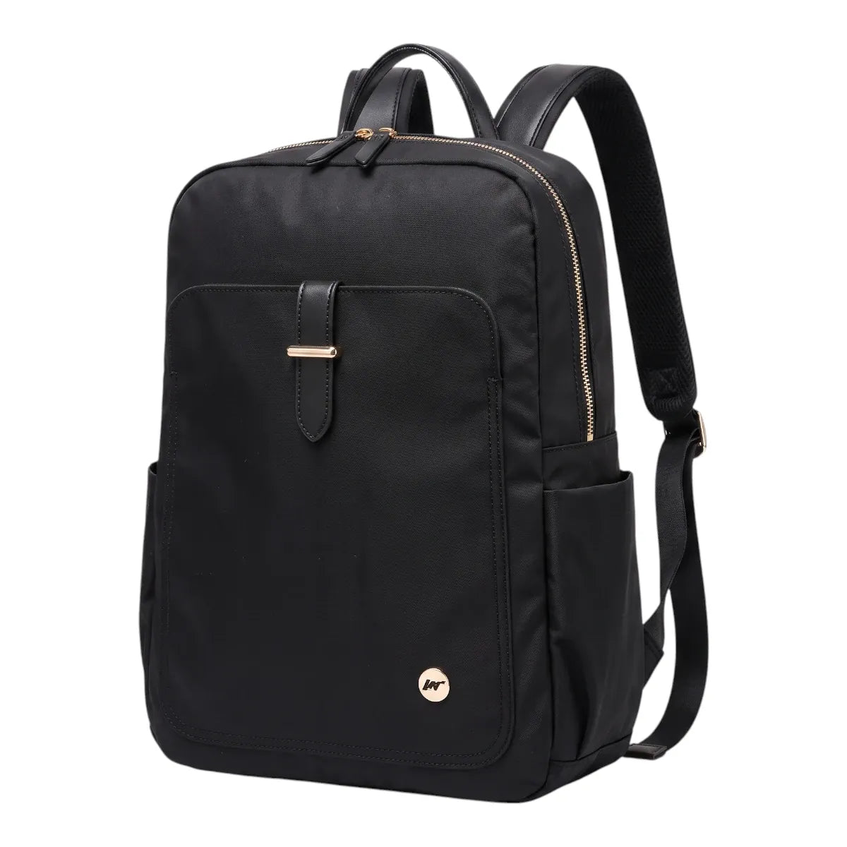 Sac à dos PC portable femme Helya en version noir élégant et professionnel.