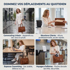 Grille des 4 cas d'utilisation au quotidien du sac a main ordinateur femme Duora