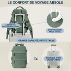 Panneau dorsal respirant en mesh alvéolé et sangle de maintien pour valise du sac Nomad Pro 40.
