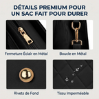 Zoom sur les détails haut de gamme du sac ordi femme Matelya cuir PU imperméable et rivets