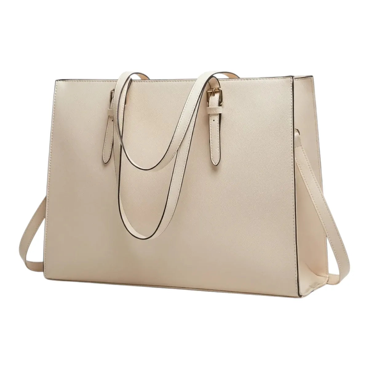 Sac ordinateur femme Archia blanc cassé - vue studio sur fond blanc