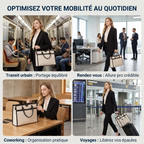 Guide des cas d'utilisation du sac ordinateur femme Duetto en transit, bureau et voyage