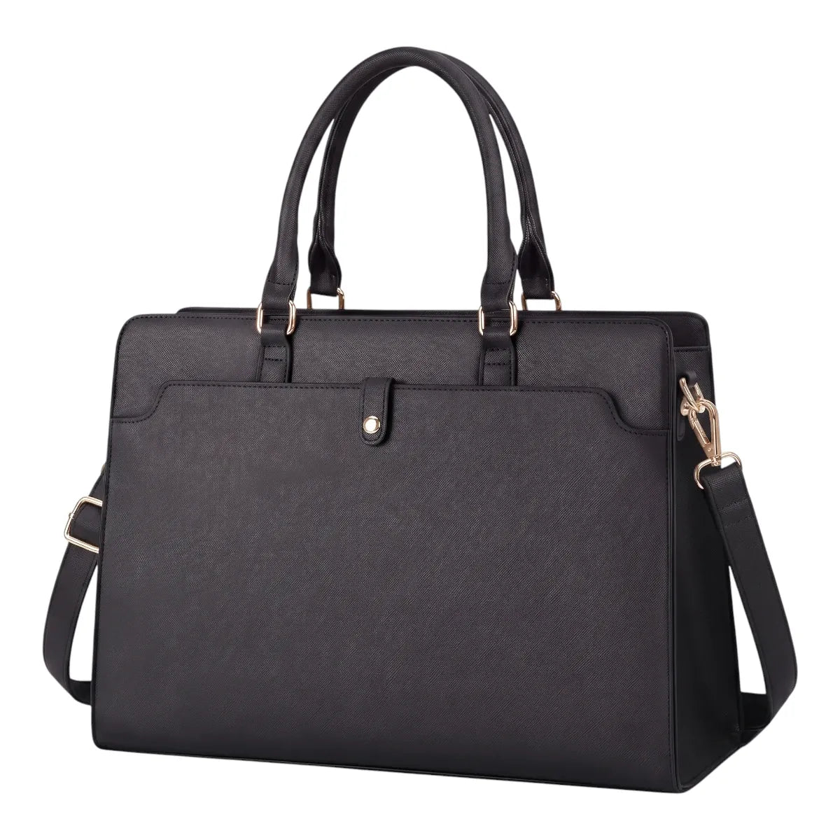 Sac ordinateur femme Kalea noir élégant sur fond blanc