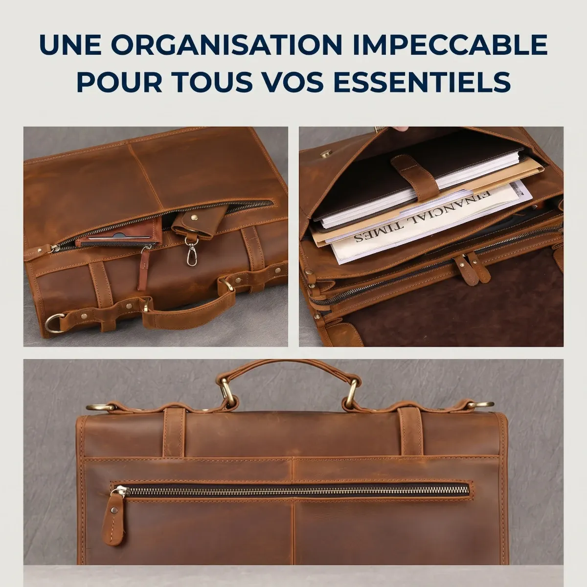 Rangement du Trivault, un sac ordinateur femme ultra-pratique. Alternative chic au sac à dos ordinateur ou au porte-documents classique.