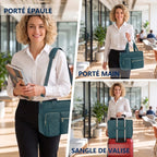 Les 3 modes de portage du sac ordinateur femme Versalia épaule main valise