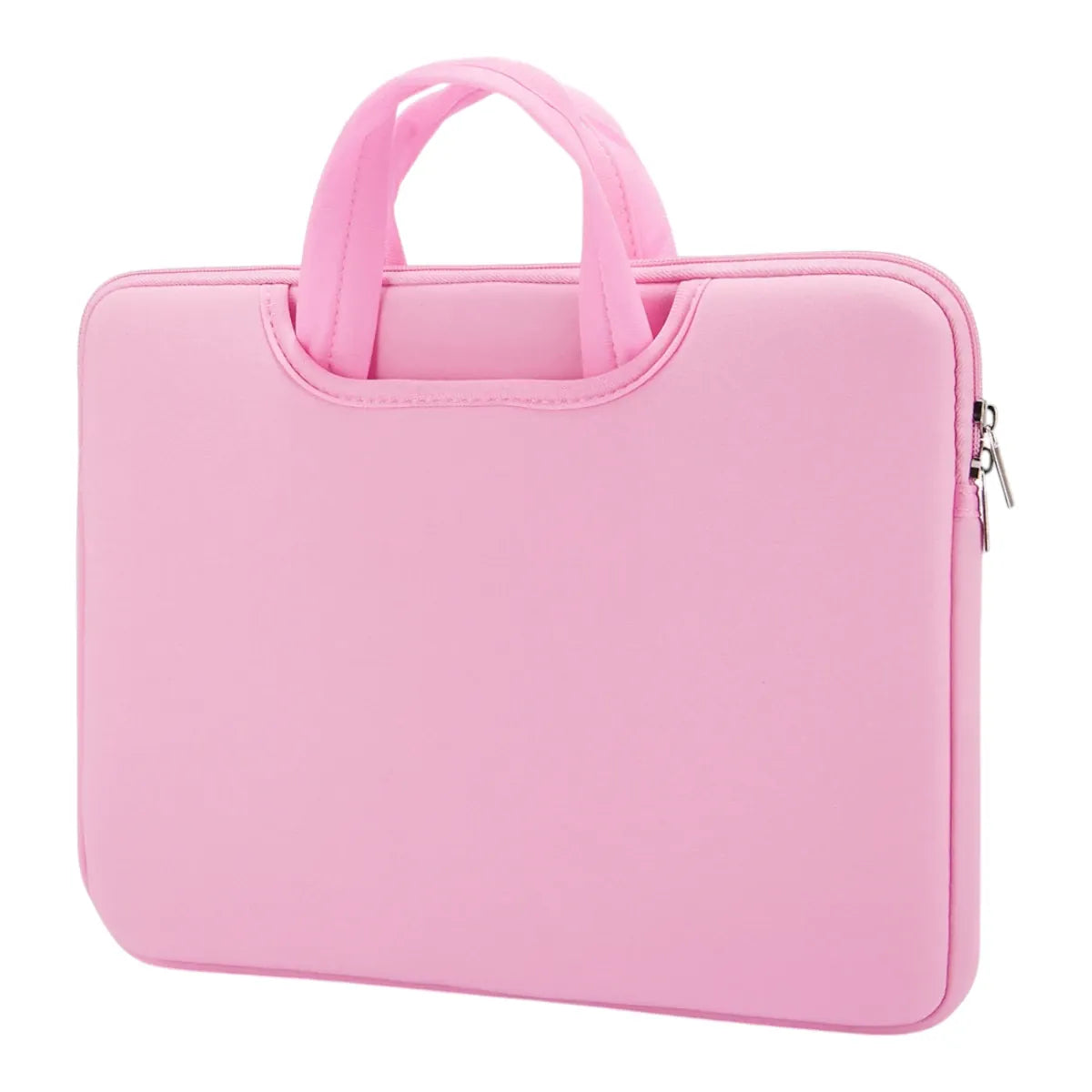 Sacoche femme ordinateur de 16 à 17,3 pouces CosySleeve Pro XL coloris rose poudré avec poche de rangement frontale.