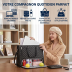 Sacoche femme ordinateur Dualia illustrant les bénéfices de confort et de rangement