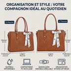 Comparatif des dimensions 15 pouces et 17 pouces de la sacoche femme ordinateur Floralys.
