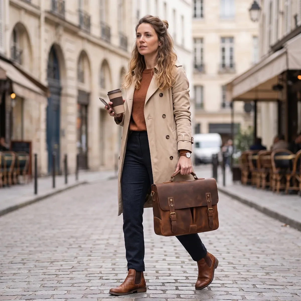 Allure business avec la sacoche ordi Twinora, l'élégance parfaite pour remplacer un sac à dos ordi.