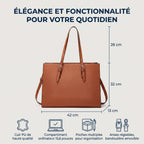 Schéma des dimensions en cm de la sacoche ordinateur pour femme Archia