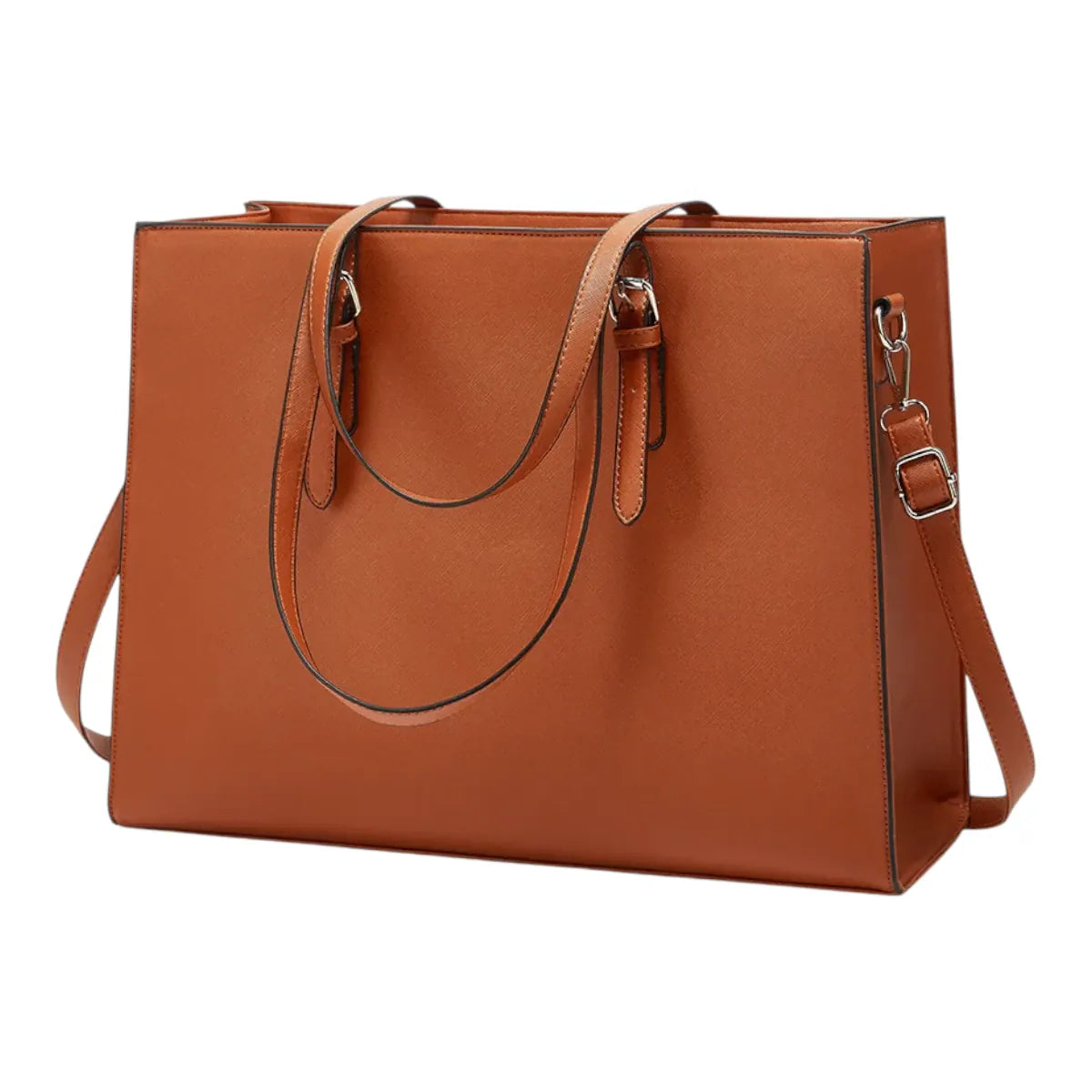 Sacoche ordinateur femme Archia marron - vue studio sur fond blanc