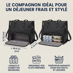 Compartiment isotherme repas de la sacoche ordinateur femme cuir Dualia
