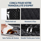 Détails de sécurité et poche anti-vol de la sacoche ordinateur pour femme Dualia