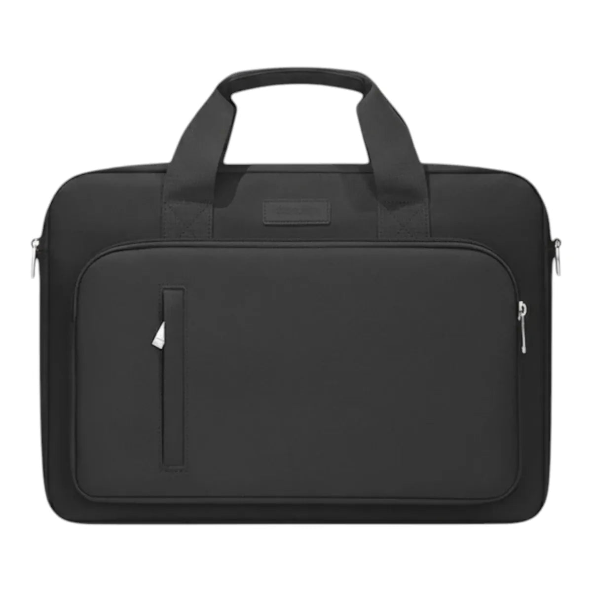 Déclinaison de la sacoche ordinateur pour femme Le Cocon en coloris noir sur fond blanc.