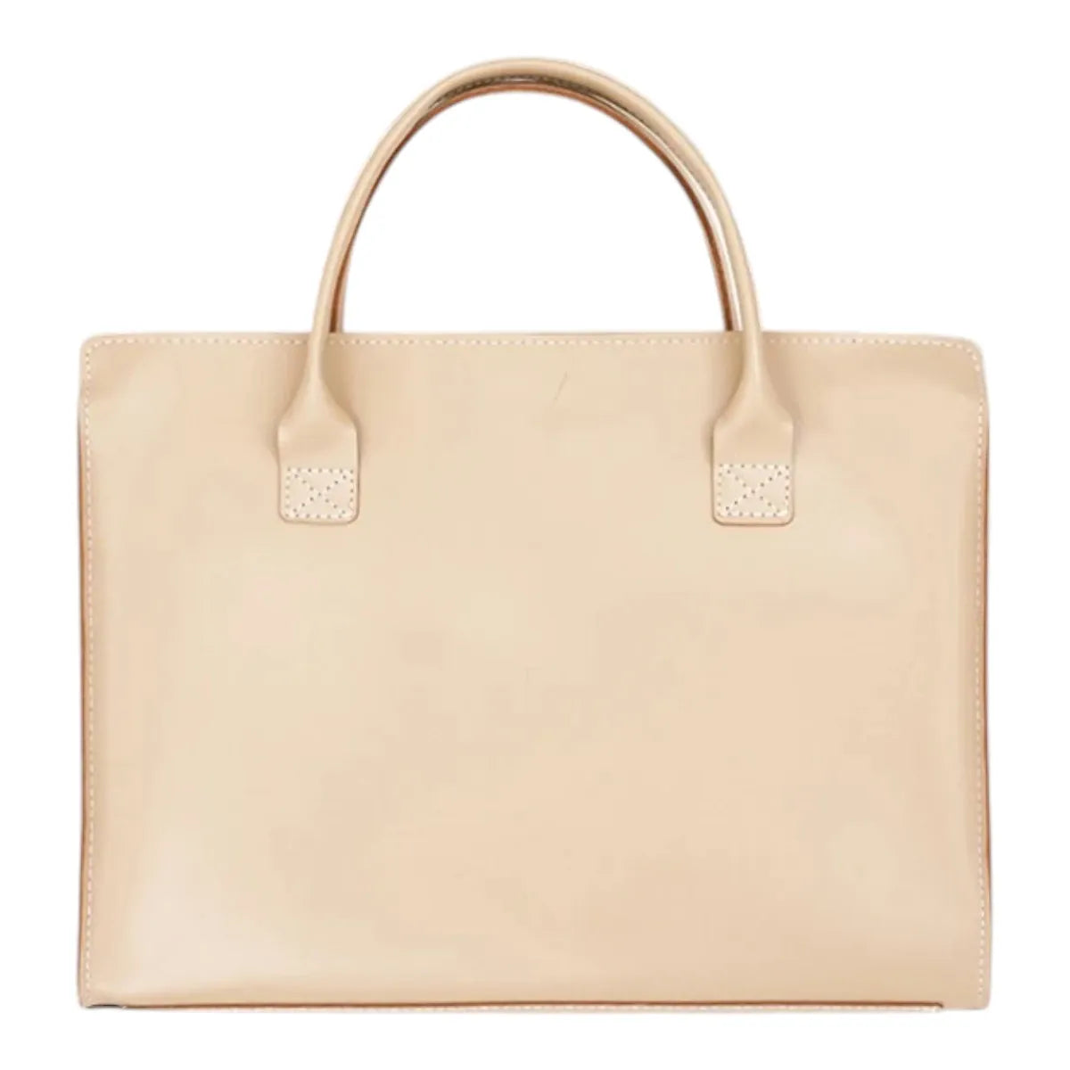 Sacoche ordinateur femme Quoko couleur beige ivoire au style épuré, élégant et minimaliste pour femme d'affaires.