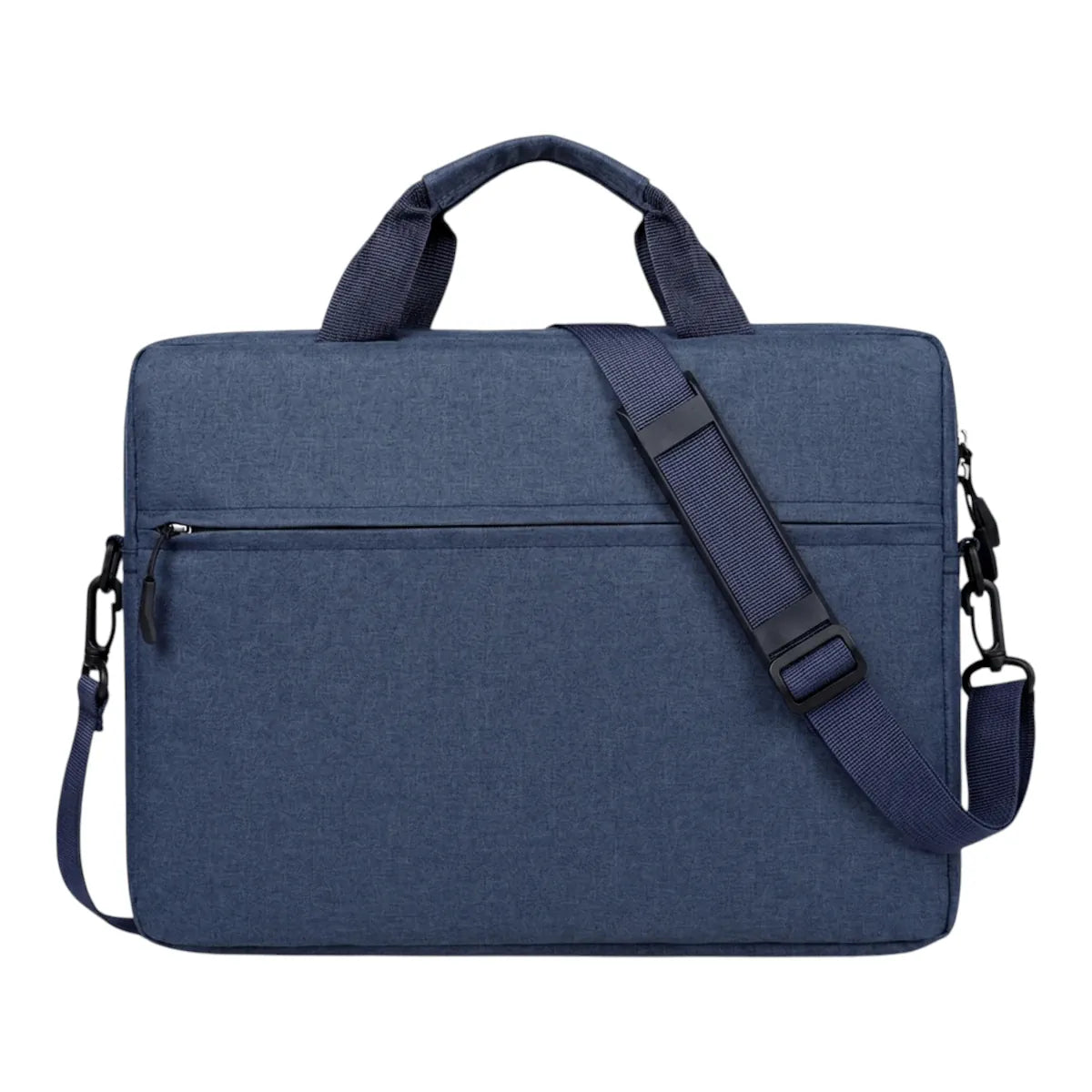 Sacoche ordinateur homme AeroStride en coloris bleu foncé chiné, vue de face sur fond blanc.