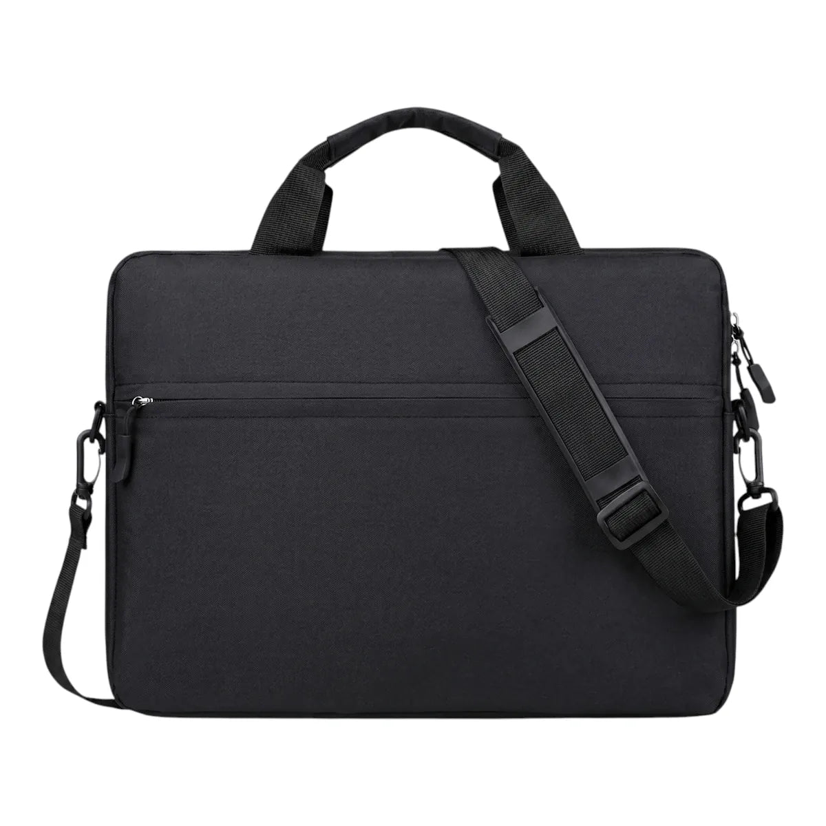 Sacoche ordinateur homme AeroStride en coloris noir mat, vue de face sur fond blanc.