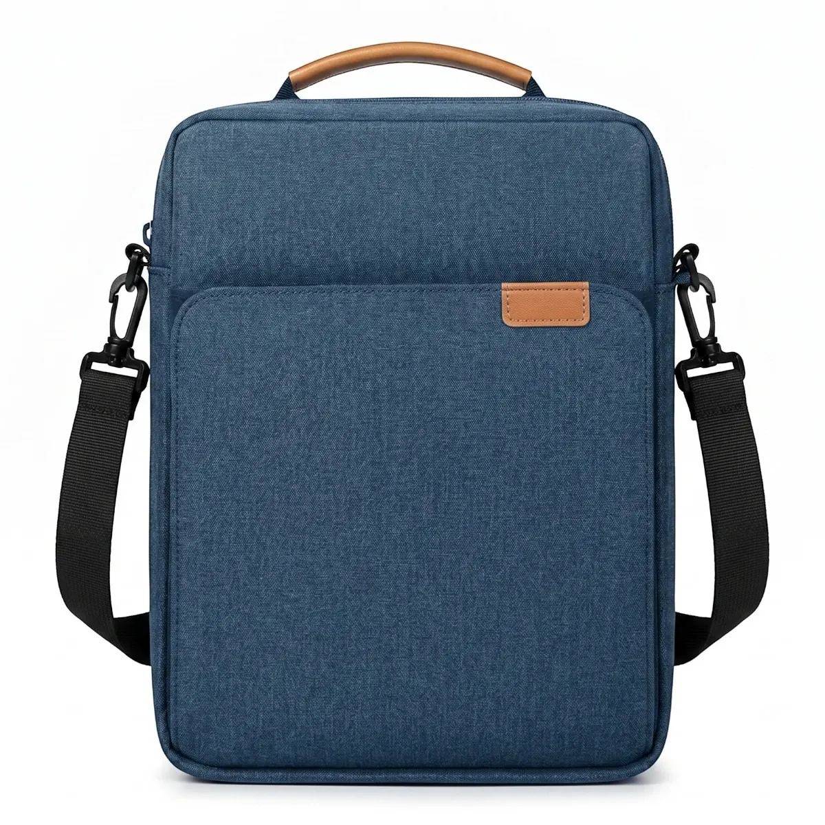Sacoche ordinateur homme Atlas bleu marine vue de face sur fond blanc.