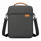 Sacoche ordinateur homme Atlas gris foncé vue de face sur fond blanc.