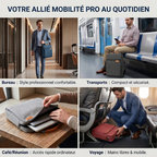 Infographie des 4 cas d’usage professionnels de la sacoche ordinateur homme Atlas.