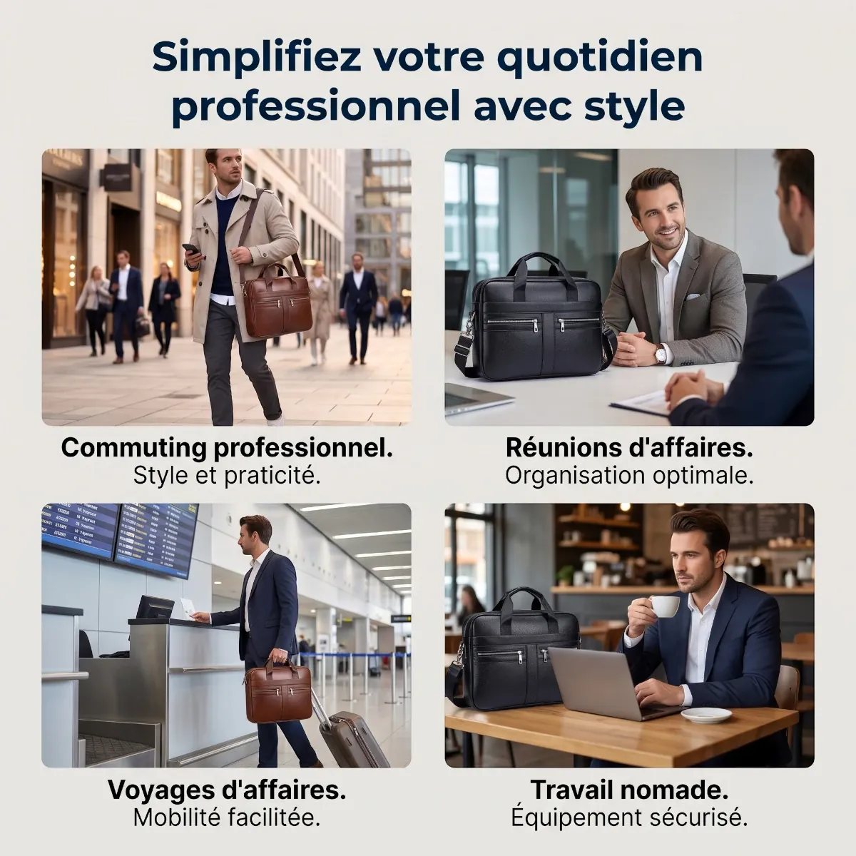Les 4 cas d'utilisation professionnels de la sacoche ordinateur homme Dualis