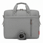 Sacoche homme pour ordinateur portable ErgoShield coloris gris clair, bagage cabine professionnel épuré.