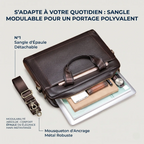 Sangle d'épaule modulable et amovible avec mousqueton de la sacoche ordinateur homme L'Exécutif