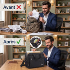 Sacoche ordinateur homme FlexoMax - Comparatif organisation avant et après