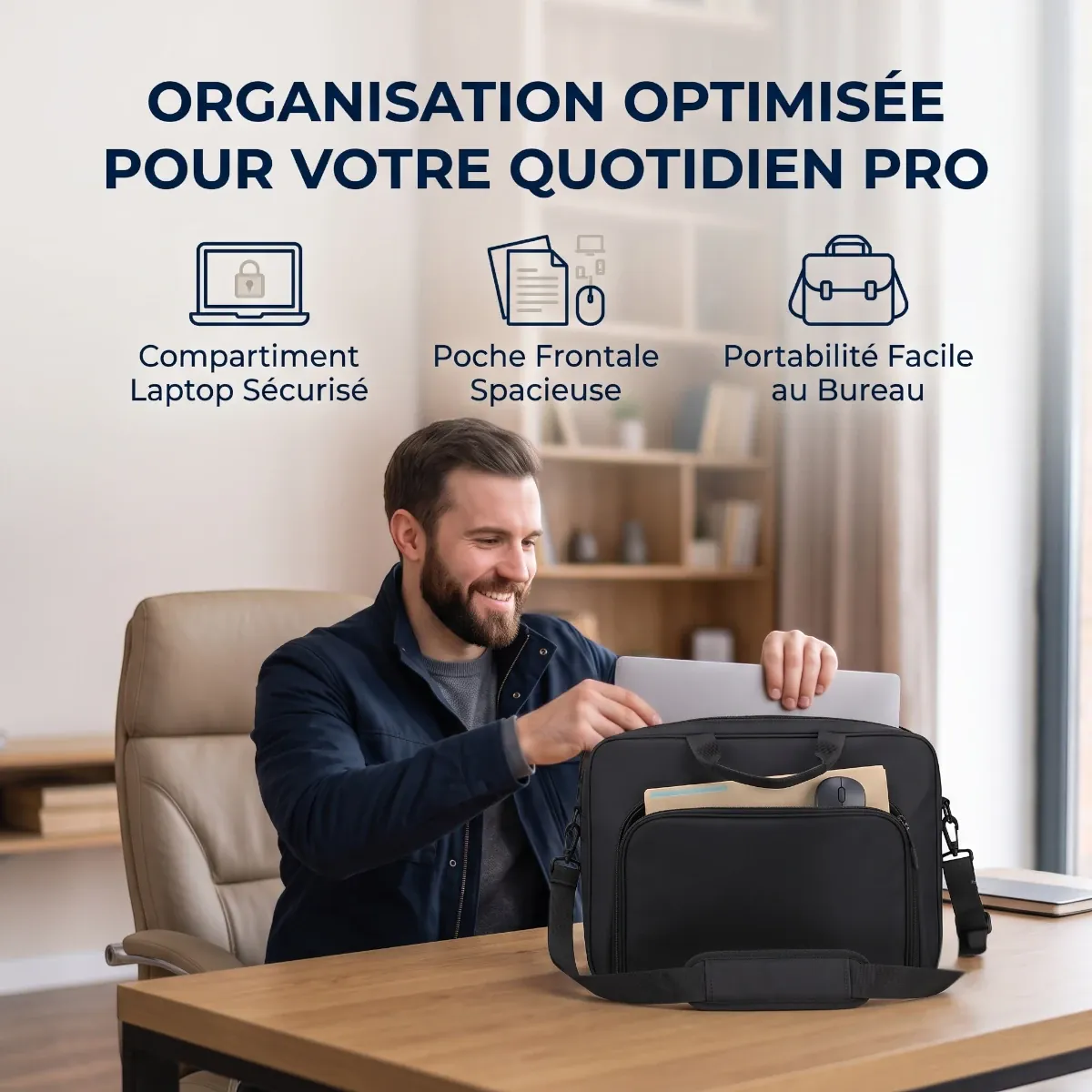 Organisation optimisée et bénéfices du sac ordinateur homme Lineo