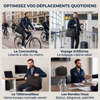 Cas d'utilisation nomade de la sacoche ordinateur pour homme Lineo