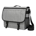 Sacoche ordinateur pour homme LiteShift gris chiné - Vue studio 3/4 sur fond blanc