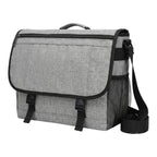 Sacoche ordinateur pour homme LiteShift gris chiné - Vue studio 3/4 sur fond blanc