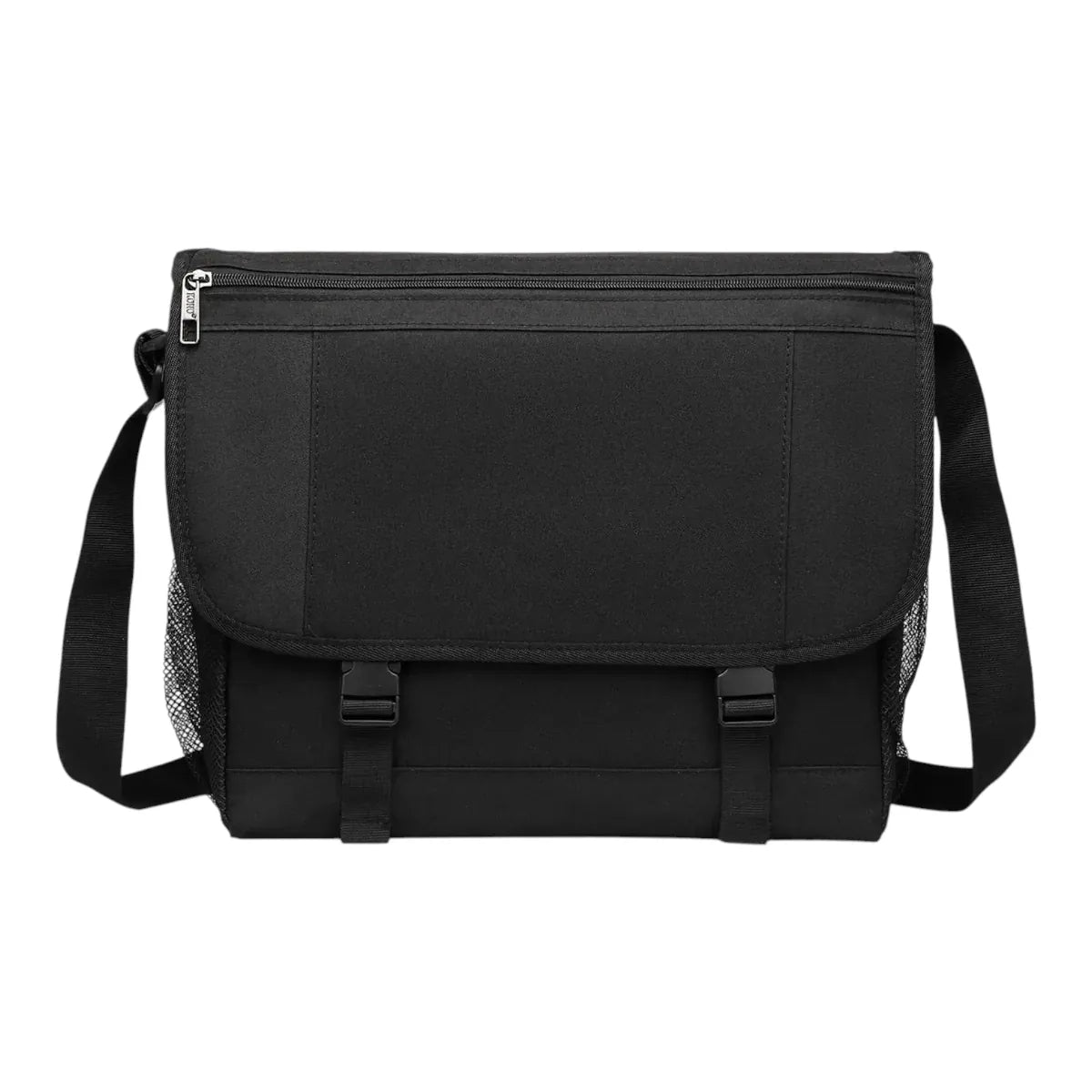Sacoche ordinateur pour homme LiteShift noir - Vue studio de face sur fond blanc