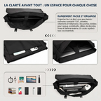 Organisation et compartiments intérieurs de la sacoche ordinateur pour homme LiteShift