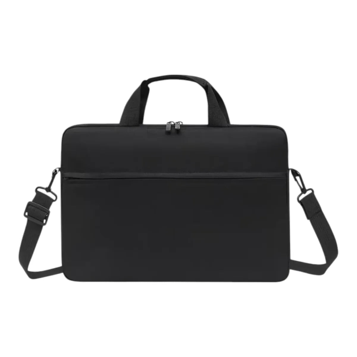 Sacoche ordinateur homme Mono minimaliste en textile imperméable de couleur noir uni.
