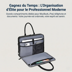 Compartiments intérieurs de la sacoche ordinateur homme Vanguard ouverts avec rangements pour MacBook et iPad