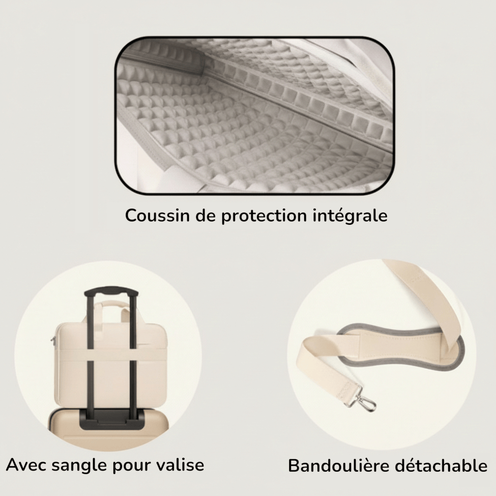 Sacoche Ordinateur Pour Femme - Imperméable avec Protection Airbag Intégrée