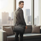 Sacoche Ordinateur Pour Homme Design Professionnel - Sac en Cuir Véritable 15,6 pouces