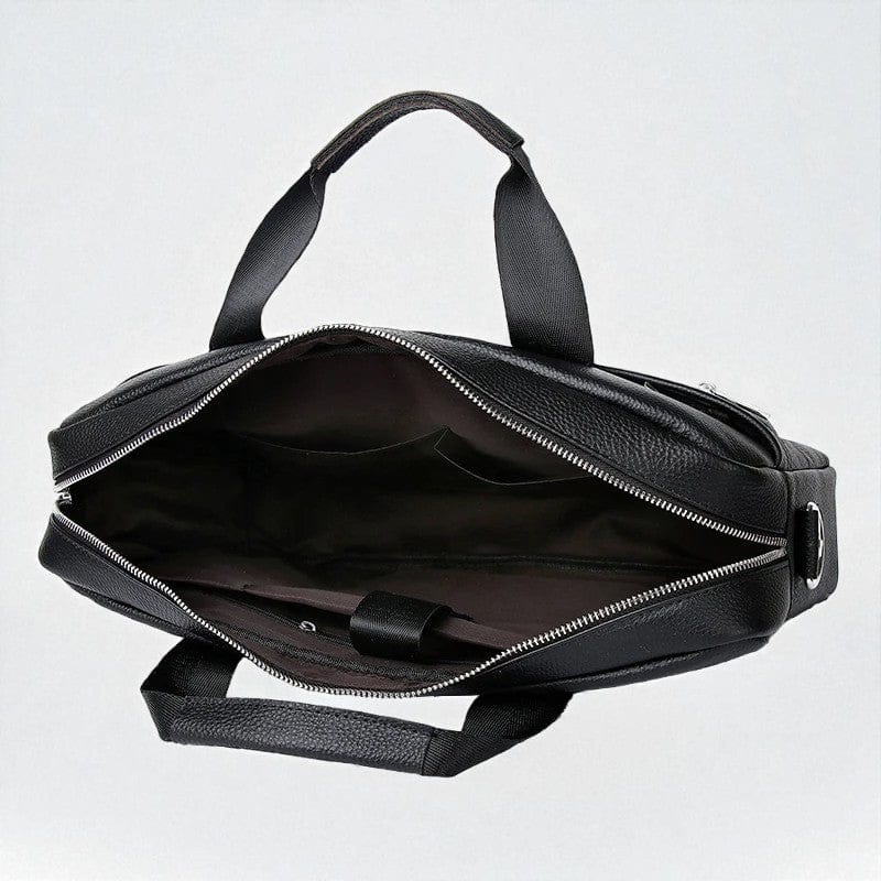 Sacoche Ordinateur Pour Homme Design Professionnel - Sac en Cuir Véritable 15,6 pouces