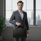 Sacoche Ordinateur Pour Homme en Cuir Pour PC Portable 11"-15" - Sac Business Elégant