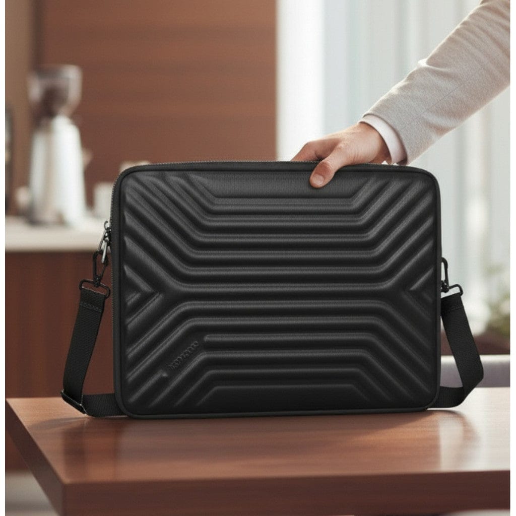Sacoche Ordinateur Pour Homme - Rigide Antichoc Noir Ultra Slim 10" à 17"