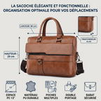 Dimensions et caractéristiques techniques de la sacoche ordinateur pour homme Strata