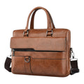 Sacoche ordinateur pour homme Strata marron clair vue de face