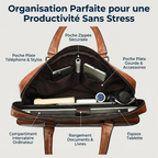 Organisation intérieure de la sacoche ordinateur pour homme Strata avec compartiments