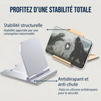 Stabilité totale du support téléphone SlimErgo X avec patins en silicone antidérapants