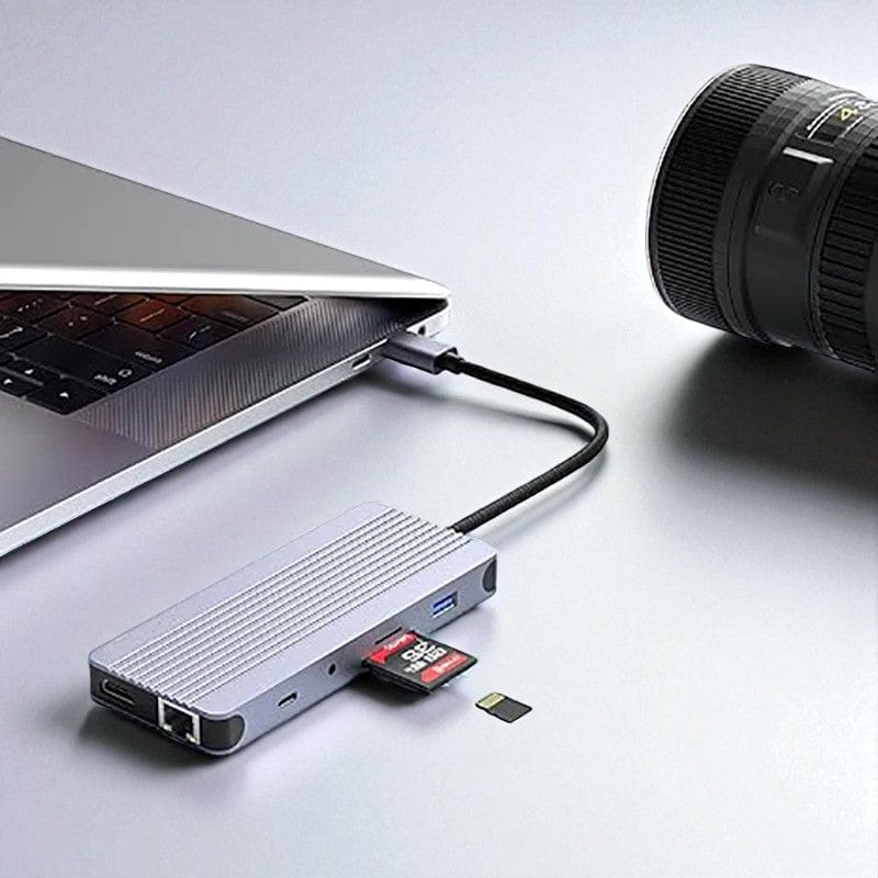 Station d’Accueil USB-C 12-en-1 avec Logement SSD M.2 | Hub Aluminium Premium 4K60Hz 10Gbps