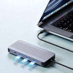 Station d’Accueil USB-C 12-en-1 avec Logement SSD M.2 | Hub Aluminium Premium 4K60Hz 10Gbps